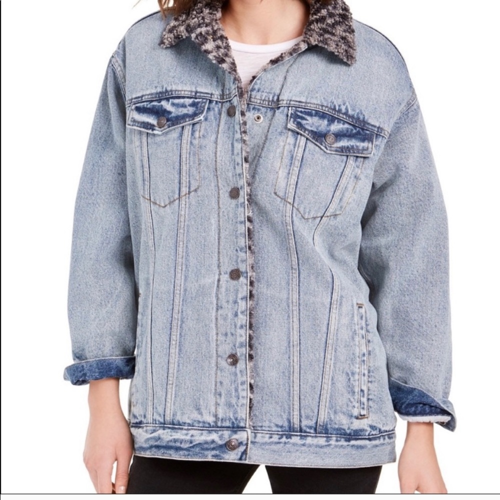 Free People
Wild Ones Faux Shearling Lined Denim..